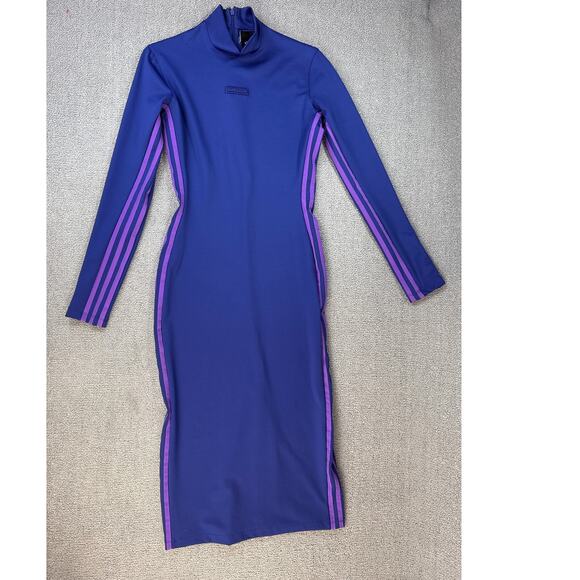 Adidas x Ivy Park Park Trails Collection Spandex Dress Long Sleeve Midi Purple M - Picture 4 of 15